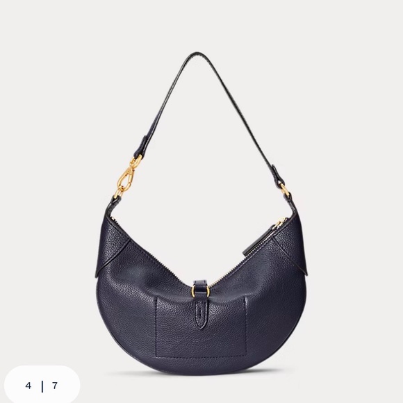 Ralph Lauren Polo ID Leather Mini Shoulder Bag Dark blue. Retail $498 - Picture 5 of 14